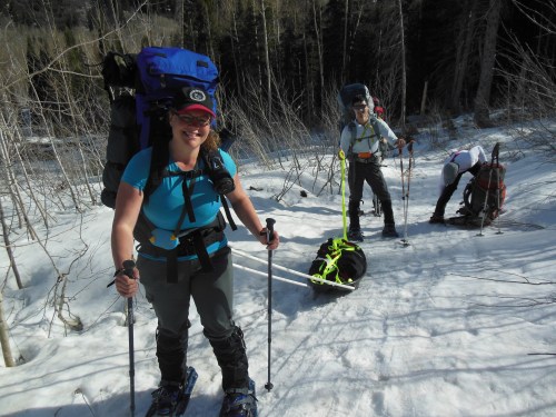 Wool was definitely my friend on this trip, starting on day 1. Can you spot the avalanche beacon I'm wearing?