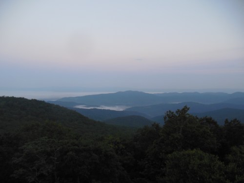 The view at dawn from Bearfence mountain.