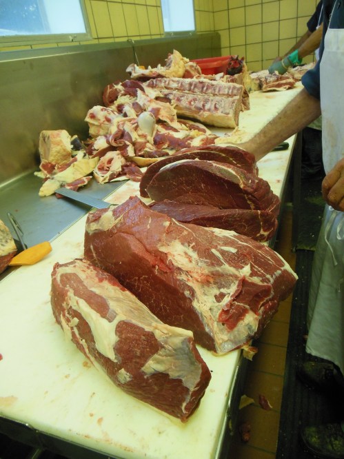 The rounds... Eye of round, bottom round, and top round from front to back.