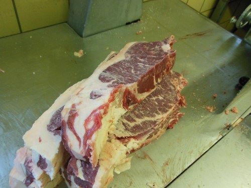 Strips- the other option (with filet mignon) for cutting the loin. 