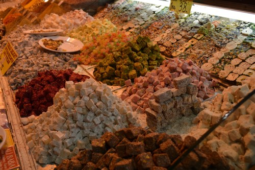 A traditional Turkish delicacy- Turkish Delights.  Authentic stuff is made with Honey. 