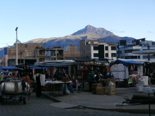 The market in Otavalo, as business was winding down on a Friday night.