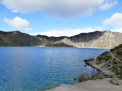 The lake at the base of the crater.  The colors of the lake are amazing, and changed with the angle and intensity of the sun. 